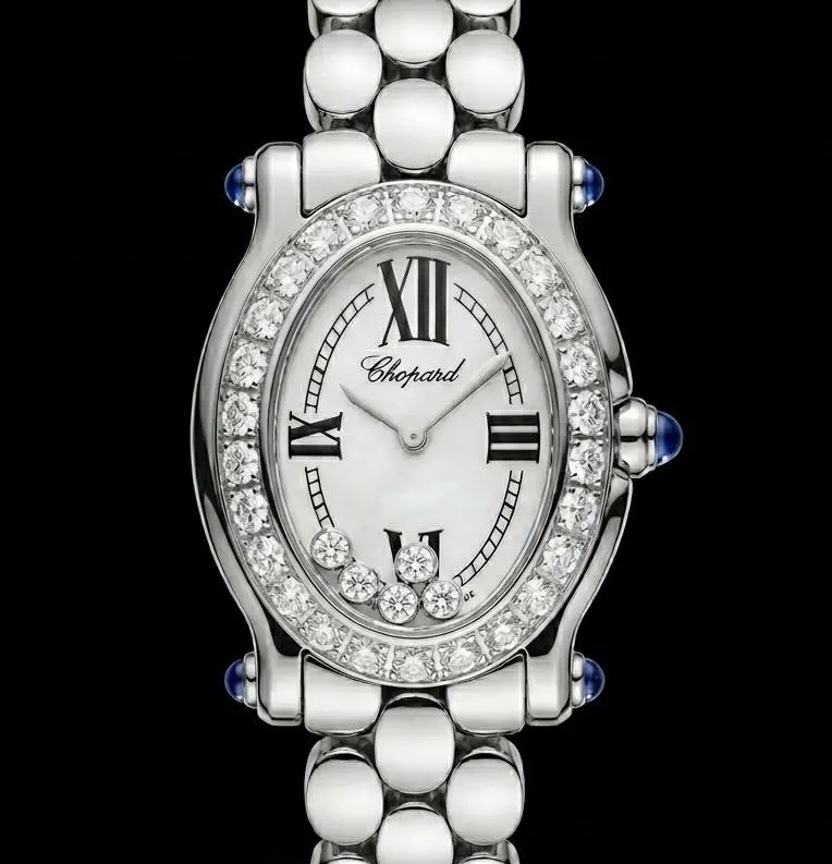 Chopard Happy Sport Ovale – Or Gris 18k & Diamants –