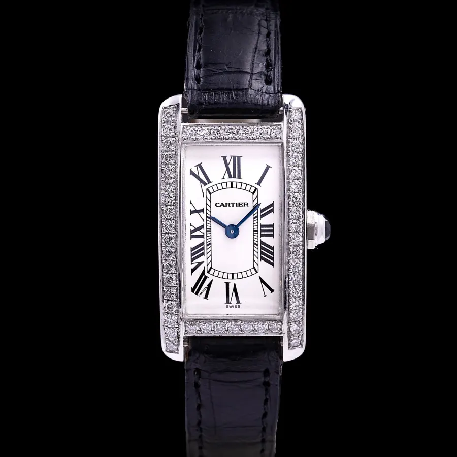 Cartier Tank Americaine Or Blanc et Diamant Lady