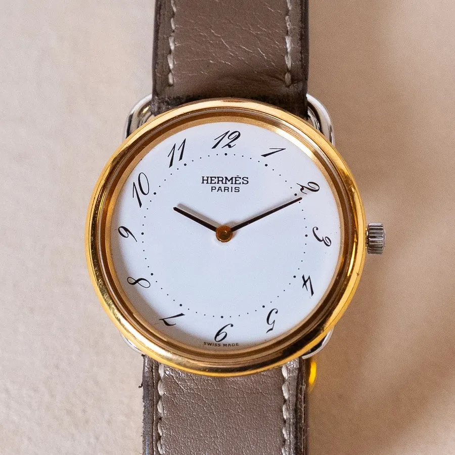Hermès Hermes Arceau Femme Bicolore Plaque Or et Acier
