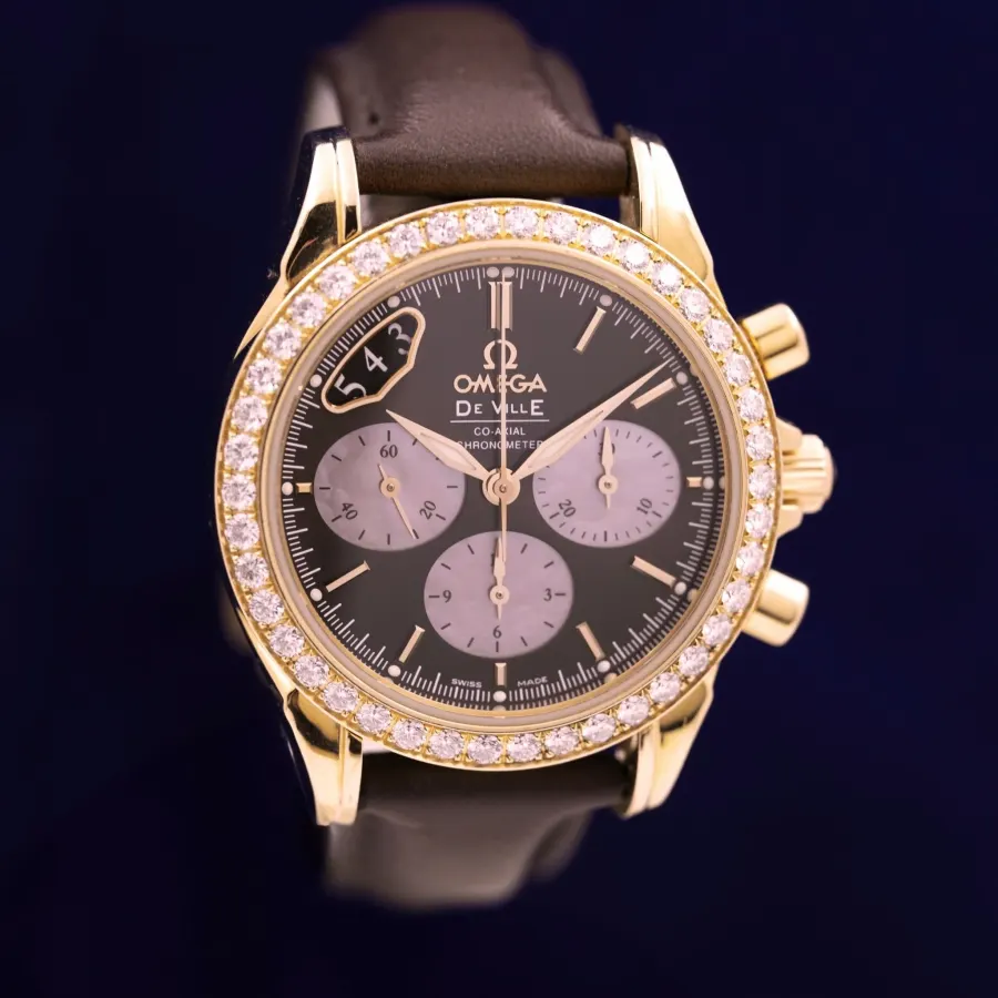 Omega De Ville Chronographe Or Rose et Diamants