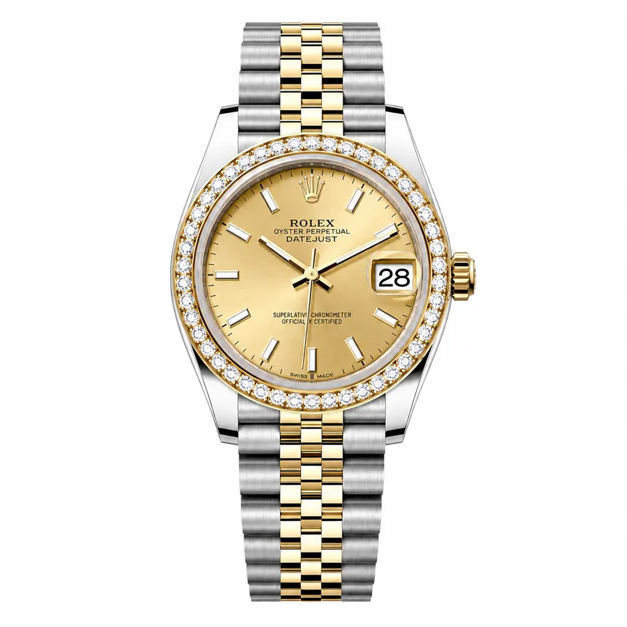 Rolex Datejust 31 Or et Acier Lunette Diamants