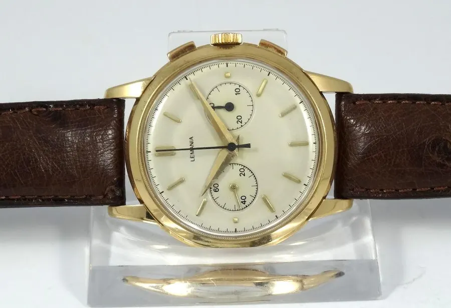Lemania Chrono Compax or jaune années 50