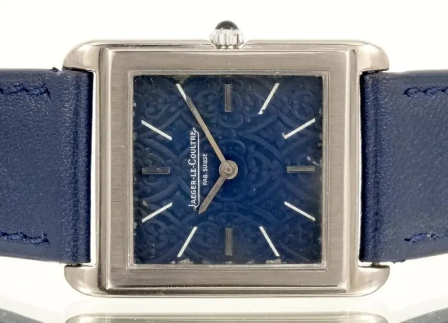 Jaeger-LeCoultre Jaeger Lecoultre Tank or blanc Cadran Bleu Klein