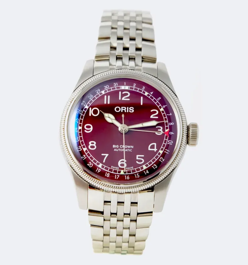 Oris Big Crown Pointer Date Burgundy Full Set