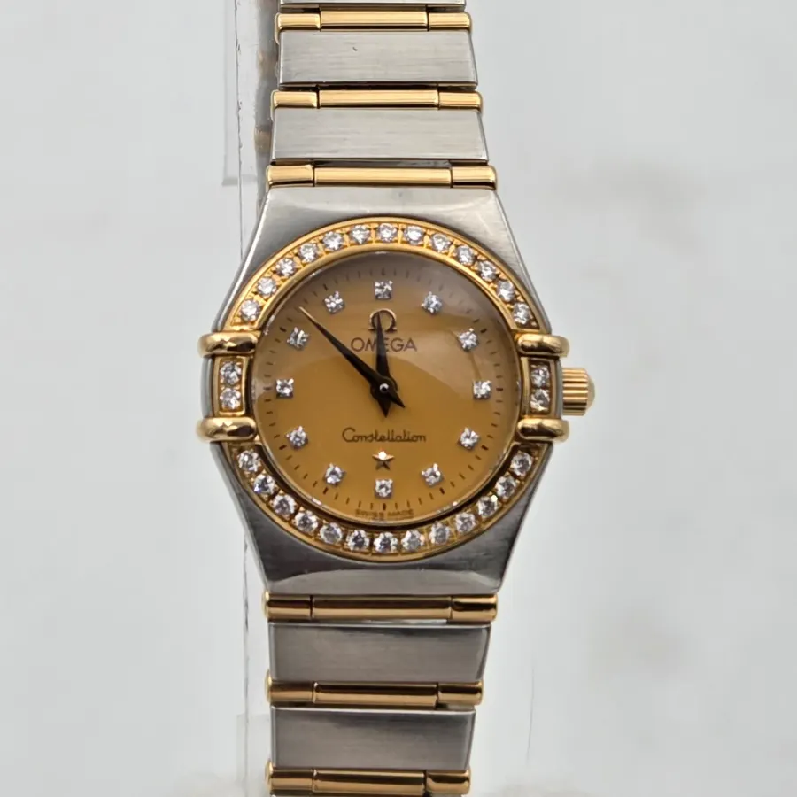 Omega lady constellation 22mm diamonds steel and gold ref 1267.75.00