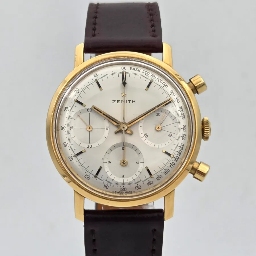Zenith Vintage chronograph stellina 37mm 18k gold cal 146hp 1960