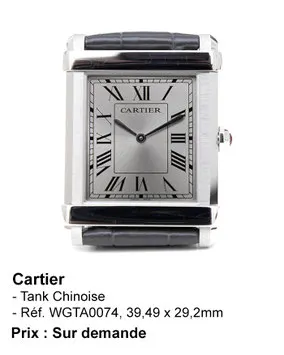 Cartier Tank Chinoise Platinum