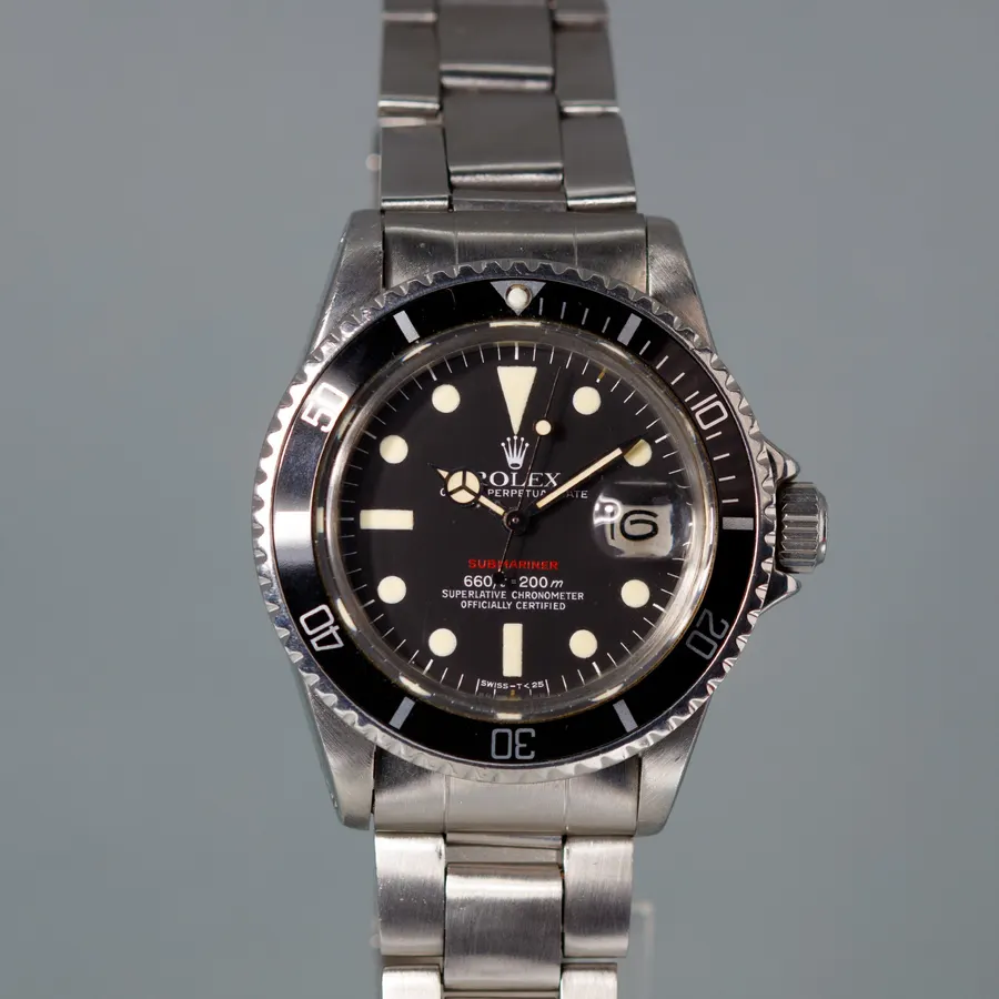 Rolex submariner rouge ref 1680 date mk6 vanille from 1975