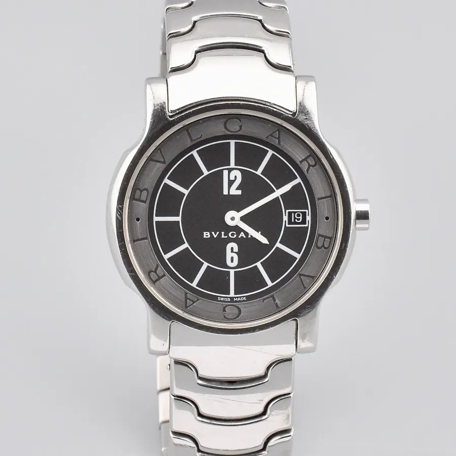 Bulgari Solotempo 35 S Stainless Steel Box and Papers