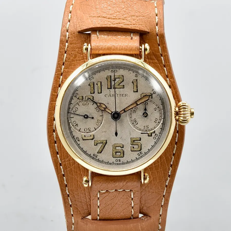 Cartier Chronograph Mono-Poussoir European & Clock Yellow Gold