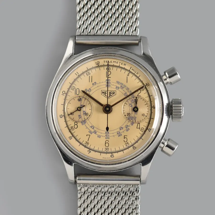 Heuer Chronographe "salmon Dial"