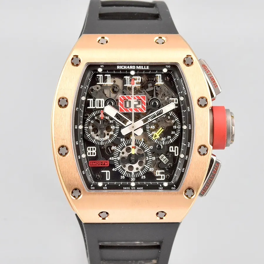 Richard Mille RM011 Felipe Massa Flyback Chronograph Titanium and Pink Gold Full Set