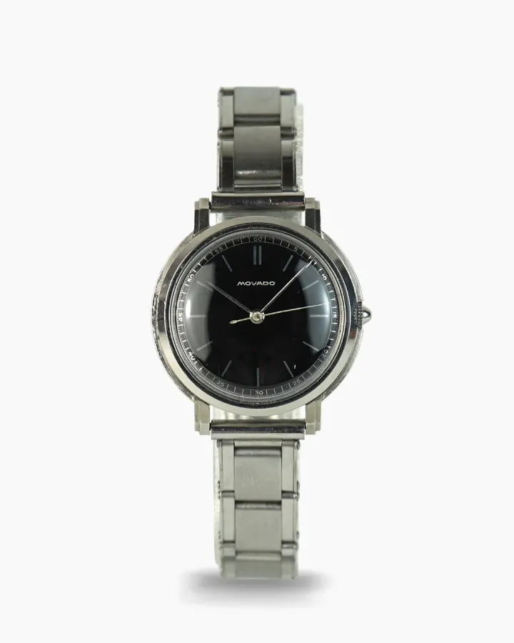 Movado Gilt Black Dial with NOS Gay Freres extensible bracelet