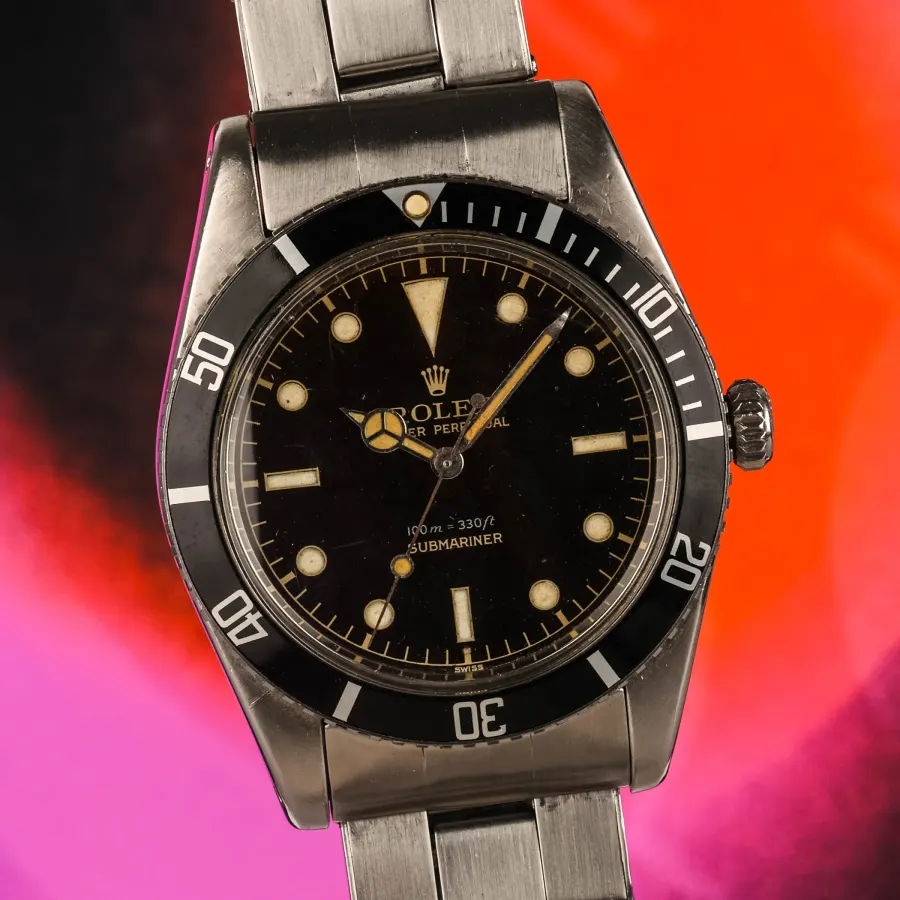 Rolex 1958 Submariner Exclamation point, ref: 5508 small crown Tropical